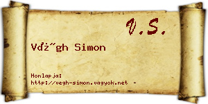 Végh Simon névjegykártya